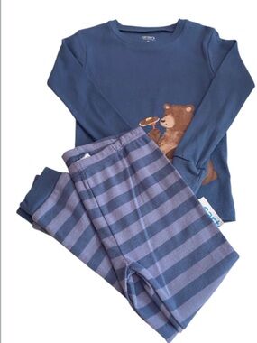 Carter’s Blue Bear Pajama Set - Long Sleeve Top & Striped Pants NWT Size 4T